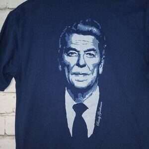 ROWDY GENTLEMEN RONALD REAGAN TSHIRT, NAVY, SHORT SLEEVE, SIZE MED